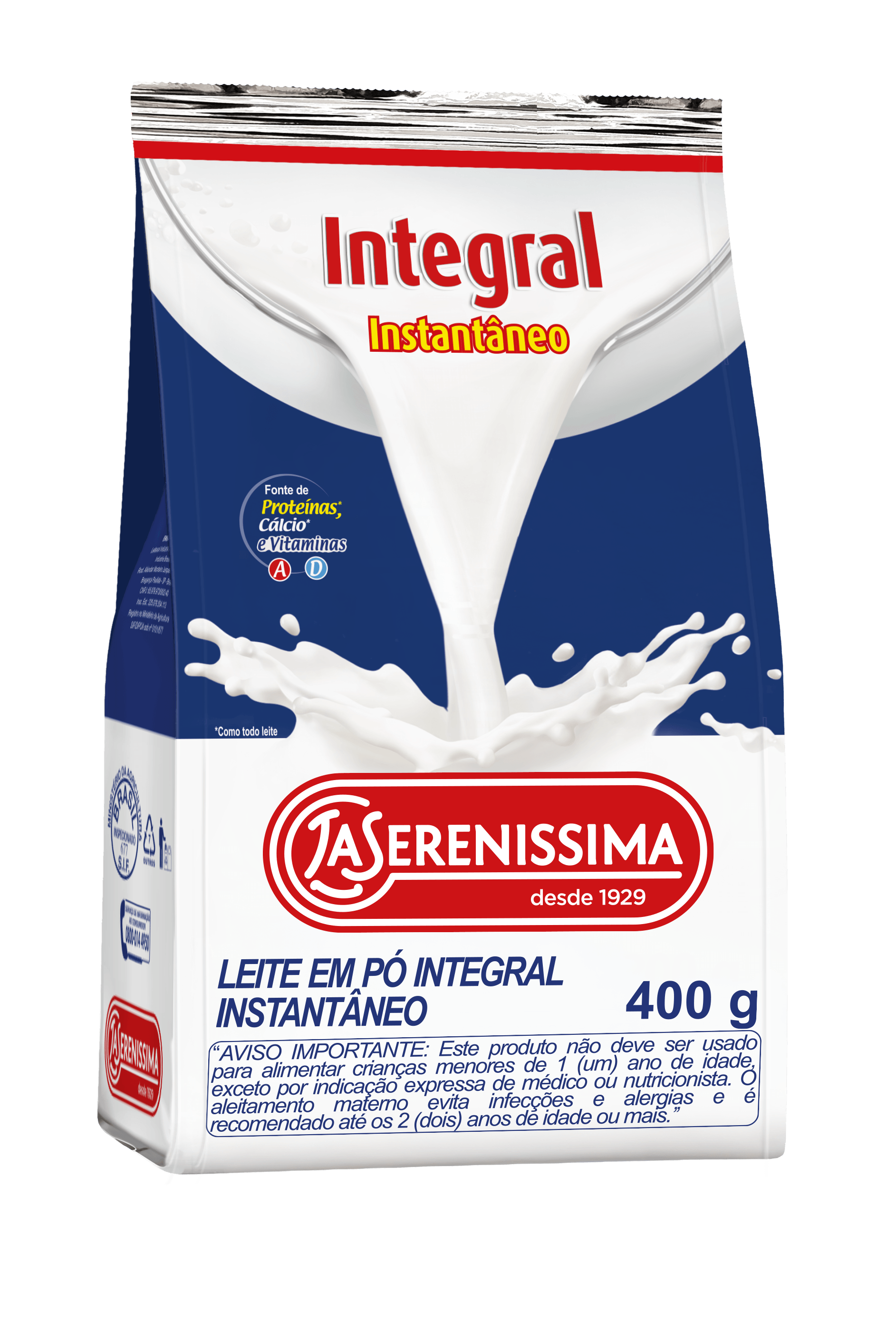 Leite em Pó Integral Instantâneo La Serenissima 400g